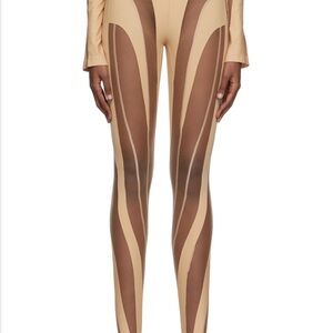 Mugler Tan and Brown Contrast Leggings